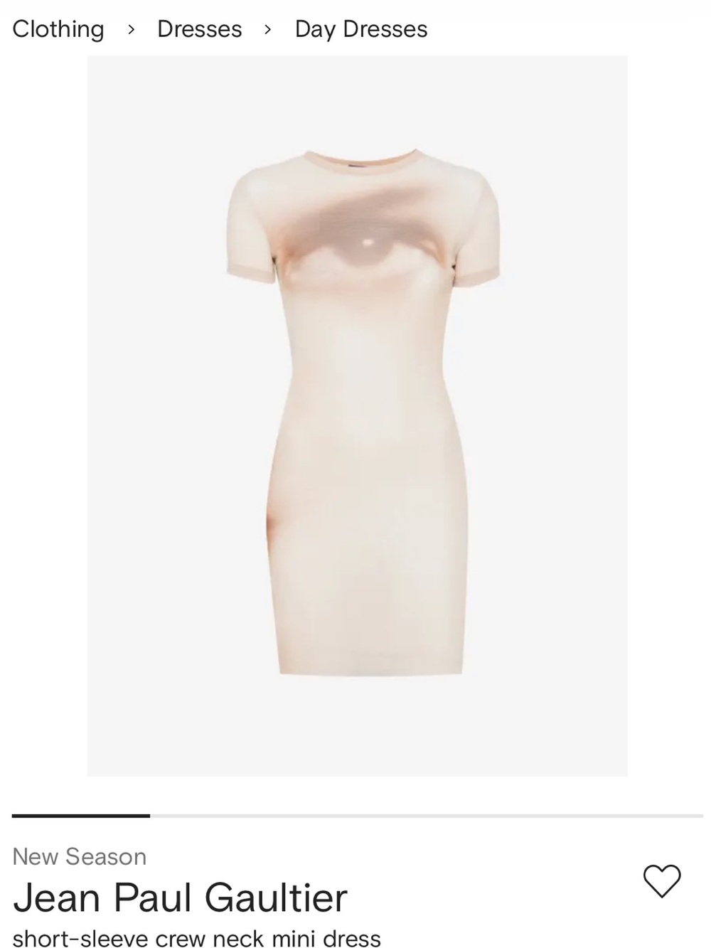 Jean Paul Gaultier Pale Pink Short-Sleeve Crew Neck Mini Dress